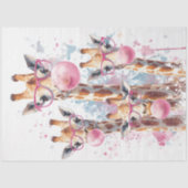 Dekoupage Whimsical Giraffen blasen Blasen Seidenpapier (Vorderseite)