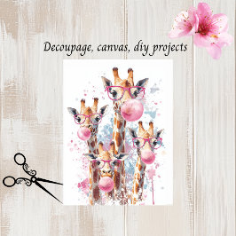 Dekoupage Whimsical Giraffen blasen Blasen Seidenpapier