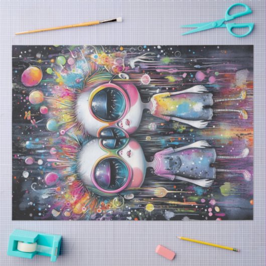 Dekoupage Whimsical Girl Bubble Characters Seidenpapier (Basteln)