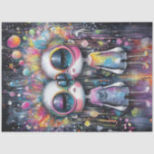 Dekoupage Whimsical Girl Bubble Characters Seidenpapier (Vorderseite)