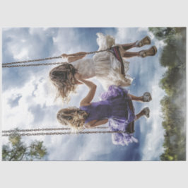 Dekoupage Whimsical Girls Friendship Swingship Seidenpapier