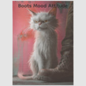 Dekoupage Whimsical Grumpy Katze Personalisiert  Seidenpapier (Vorderseite)