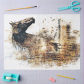 Dekoupage Whimsical Harmony Double Exposure Pferd Seidenpapier (Basteln)