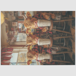 Dekoupage Whimsical Kühe in Dairy Bar Seidenpapier