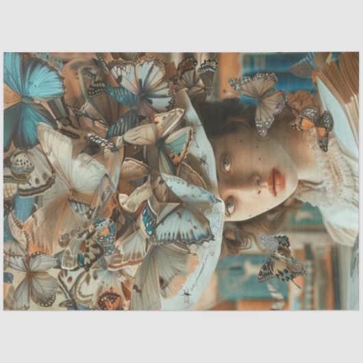 Dekoupage Whimsical Librarian School Lehrer Seidenpapier (Vorderseite)