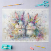 Dekoupage Whimsical Malerei 2 Osterkaninchen Seidenpapier (Basteln)