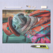 Dekoupage Whimsical Manatee Elaborate & Colorful Seidenpapier (Handwerk)