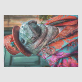 Dekoupage Whimsical Manatee Elaborate & Colorful Seidenpapier