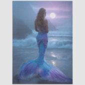 Dekoupage Whimsical Mermaid Mystische Szene Ozean Seidenpapier (Vorderseite)