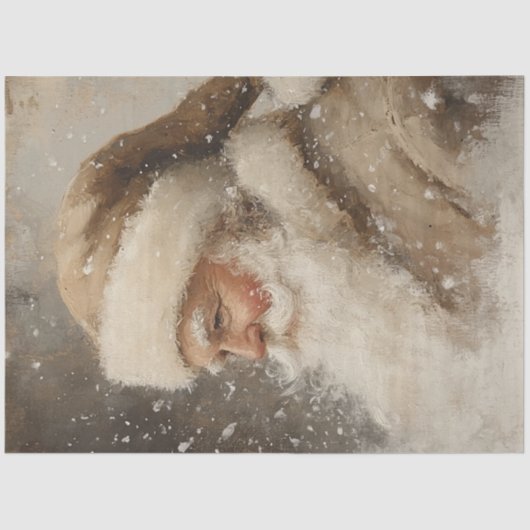 Dekoupage Whimsical Non Traditional Santa Tan Anzu Seidenpapier (Vorderseite)