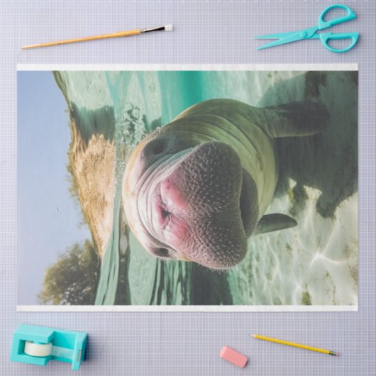 Dekoupage Whimsical Ocean Noisy Manatee Seidenpapier (Basteln)