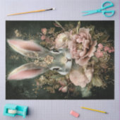 Dekoupage Whimsical Osterkaninchen Intrikate Blume Seidenpapier (Basteln)