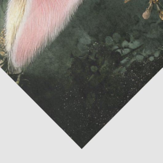 Dekoupage Whimsical Osterkaninchen Intrikate Blume Seidenpapier (Ausschnitt)