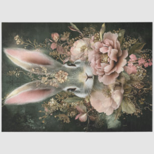 Dekoupage Whimsical Osterkaninchen Intrikate Blume Seidenpapier