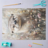 Dekoupage Whimsical Otter im Bereich der Blume Seidenpapier (Basteln)