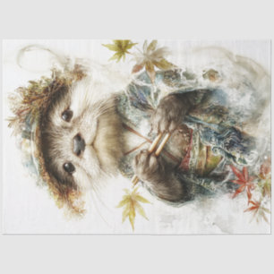 Dekoupage Whimsical Otter Japanisch Kleidung Seidenpapier