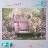 Dekoupage Whimsical Pink Vintag LKW & Blume Seidenpapier (Basteln)