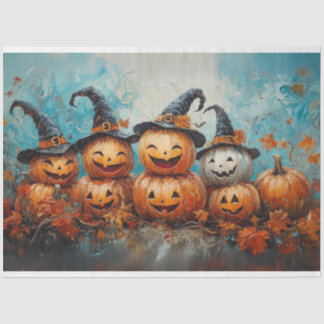 Dekoupage Whimsical Pumpkin Family Fall Saison Seidenpapier