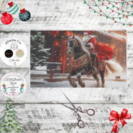 Dekoupage Whimsical Santa auf einem Stallion Mitte Seidenpapier