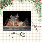 Dekoupage Whimsical Santa Claus Country Hütte Seidenpapier