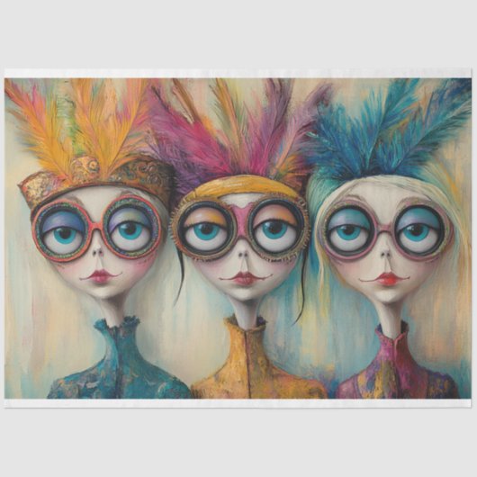 Dekoupage Whimsical School Librarians Seidenpapier (Vorderseite)