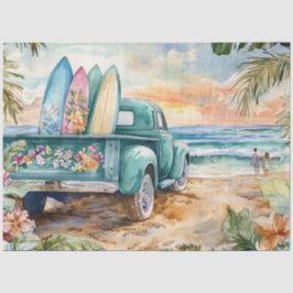 Dekoupage Whimsical Truck Surfboard Beach Einstell Seidenpapier