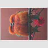 Dekoupage Whimsical Vibrancal farbige Love Birds Seidenpapier (Vorderseite)