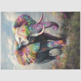 Dekoupage Whimsical Vibraning African Elephant Seidenpapier