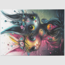 Dekoupage Whimsical Vibranred Cats Seidenpapier