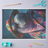 Dekoupage Whimsical Vibrant Colored Beach Manatee Seidenpapier (Basteln)