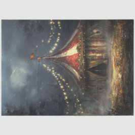 Dekoupage Whimsical Vintag Circus Zelt in der Nach Seidenpapier