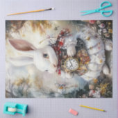 Dekoupage Whimsical White Rabbit Alice Adventures Seidenpapier (Basteln)