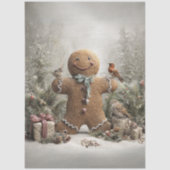 Dekoupage Whimsical Winter Gingerbrot Szene Seidenpapier (Vorderseite)