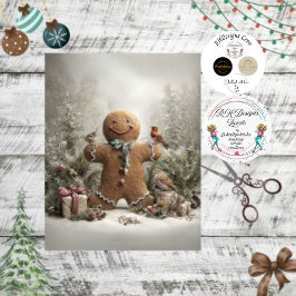 Dekoupage Whimsical Winter Gingerbrot Szene Seidenpapier