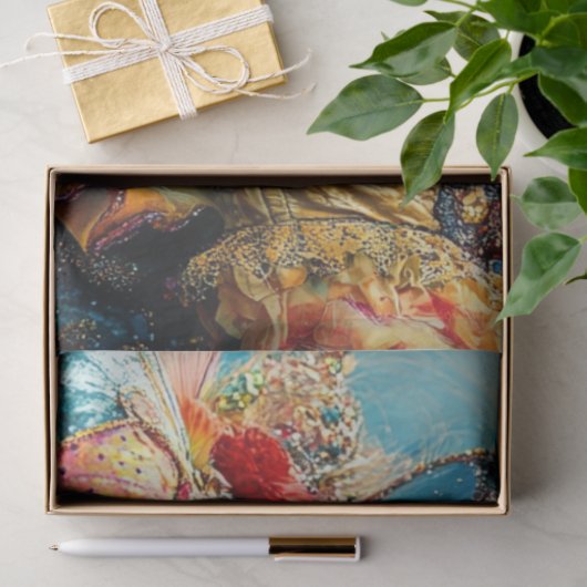 Dekoupage Whimsical Woman Circus Kostüm Design Seidenpapier (Geschenk)