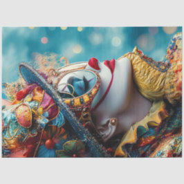 Dekoupage Whimsical Woman Circus Kostüm Design Seidenpapier