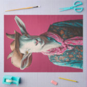 Dekoupage Whimsical Ziege Rosa Hintergrund Seidenpapier (Basteln)