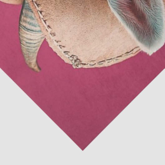 Dekoupage Whimsical Ziege Rosa Hintergrund Seidenpapier (Ausschnitt)