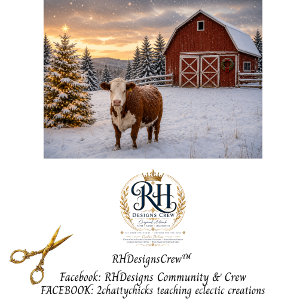 Dekoupage Winter Farmhouse Kuh Szene Seidenpapier