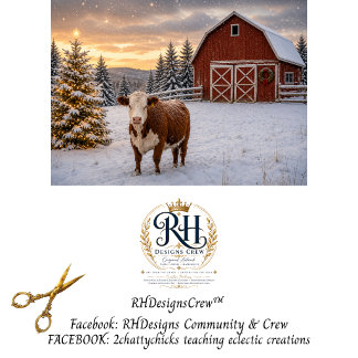 Dekoupage Winter Farmhouse Kuh Szene Seidenpapier