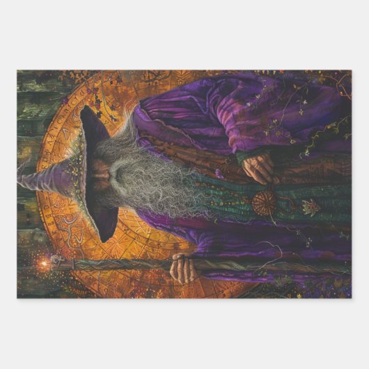 Dekoupage Wizards Eldric Verzauberer Geschenkpapier Set (Vorderseite)