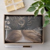 Dekoupage Woman Red Hair Intricate Rüstungsschwert Seidenpapier (Geschenk)