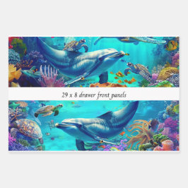 Dekoupage-Wrapping 3 Sea World-Delfinschublade Geschenkpapier Set