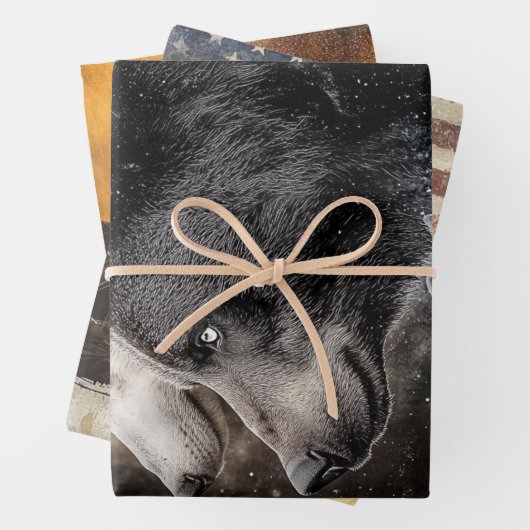 Dekoupage Wrapping Paper Bear Eagle Elch 3 Design Geschenkpapier Set (Beispiel)