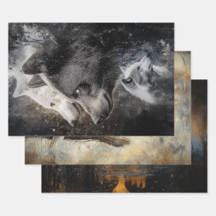 Dekoupage Wrapping Paper Bear Eagle Elch 3 Design Geschenkpapier Set