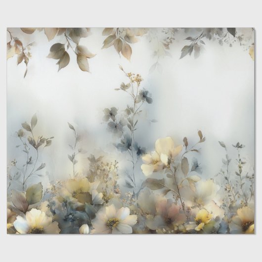 Dekoupage Wrapping Paper Floral Design Pastete Geschenkpapier (Flach)