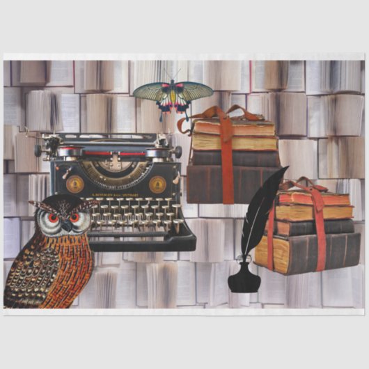 Dekoupage zum Schreiben von Büchern für Schreibmas Seidenpapier (Vorderseite)