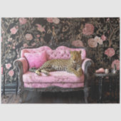 Dekoupierte Landschaft Leopard Pink Sofa Blumenmus Seidenpapier (Vorderseite)