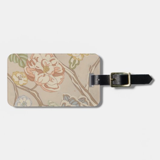 Dekrative Organza Chintz Floral Design Gepäckanhänger (Vorderseite horizontal)