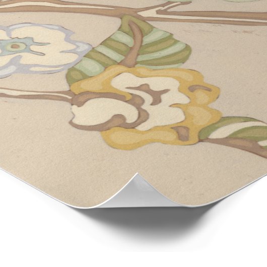 Dekrative Organza Chintz Floral Design Poster (Ecke)